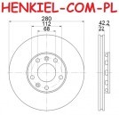 Tarcza hamulcowa wentylowana MIKODA 0296 - AUDI A8 (4E2, 4E8) VW PHAETON (3D1, 3D2, 3D3, 3D4, 3D6, 3D7, 3D8, 3D9) - OŚ TYLNA