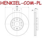 Tarcza hamulcowa wentylowana z powłoką antykorozyjną QUARO QD9382 - AUDI 100 A4 A6 SKODA SUPERB I VW PASSAT B5 B5 FL - OŚ PRZEDNIA