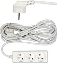 PRZEDŁUŻACZ ELEKTRYCZNY, BIAŁY, 3 GNIAZDA Z UZIEMIENIEM, 5M VOREL 72508