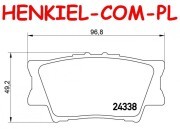 Klocki hamulcowe SAMKO 5SP1281 - DAIHATSU ALTIS LEXUS ES (_V6_) HS (ANF10) TOYOTA AURION AVALON CAMRY HARRIER MARK X ZiO MATRIX RAV 4 III RAV 4 IV SAI PONTIAC VIBE - OŚ TYLNA