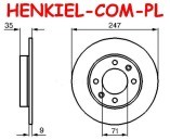 Tarcza hamulcowa pełna MIKODA 0550 - CITROEN BERLINGO C2 C2 ENTERPRISE C3 C3 PLURIEL XSARA PICASSO PEUGEOT 1007 307 PARTNER - OŚ TYLNA