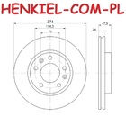  Tarcza hamulcowa wentylowana MIKODA 1104  - KIA CARNIVAL I (UP) - OŚ PRZEDNIA