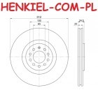 Tarcza hamulcowa wentylowana z powłoką antykorozyjną QUARO QD3695 - AUDI SKODA SEAT VW - OŚ PRZEDNIA