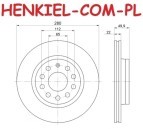 Tarcze hamulcowe wentylowane MIKODA 0257 + KLOCKI CERAMICZNE QUARO QP2226C - AUDI A3 SEAT ALTEA ALTEA XL LEON TOLEDO III SKODA OCTAVIA II YETI VW CADDY III GOLF V PLUS VI BEETLE JETTA III IV - OŚ PRZEDNIA
