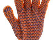 RĘKAWICE BAWEŁNIANE, NAKRAPIANE, POMARAŃCZOWE, 