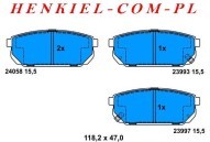 KLOCKI HAMULCOWE BOSCH 0986494388 - KIA SORENTO - OŚ TYLNA