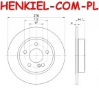 Tarcze hamulcowe pełne MIKODA 1486 + KLOCKI CERAMICZNE QUARO QP6229C  - MERCEDES KLASA A (W176) KLASA B (W246, W242) CLA Coupe (C117) - OŚ TYLNA