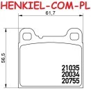 Tarcze hamulcowe pełne MIKODA 2417 + KLOCKI SAMKO 5SP362 - VOLVO 850 (854,855) C70 I (872,873) S70 (874) V70 I (875,876) - OŚ TYLNA