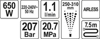 AGREGAT MALARSKI HYDRODYNAMICZNY 650W 230V YATO YT-82560