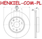 Tarcza hamulcowa wentylowana MIKODA 0362 - FIAT SEDICI (FY_) SUZUKI SX4 (EY, GY) - OŚ PRZEDNIA