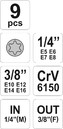 ZESTAW NASADEK TORX 1/4'' 3/8
