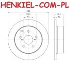 Tarcze hamulcowe pełne MIKODA 2267 + KLOCKI QUARO QP2562C ceramiczne - TOYOTA AVENSIS (_T25_) AVENSIS Kombi (_T25_) AVENSIS Sedan (_T25_) - OŚ TYLNA