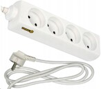 PRZEDŁUŻACZ ELEKTRYCZNY, BIAŁY, 4 GNIAZDA Z UZIEMIENIEM, 1,5 M VOREL 72501