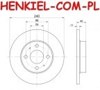 Tarcze hamulcowe pełne MIKODA 0309 + KLOCKI QUARO QP4003 - FIAT PANDA (312_, 319_) PANDA VAN (312_, 519_) - OŚ TYLNA