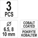 WIERTŁA DO ZGRZEWÓW PUNKTOWYCH 6.5 8 10mm kpl. 3szt. YATO YT-28921