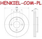 Tarcze hamulcowe wentylowane MIKODA 0927 + KLOCKI QUARO QP0085C ceramiczne - MITSUBISHI COLT VI (Z3_A, Z2_A) COLT CZC Kabriolet (RG) SMART FORFOUR (454) - OŚ PRZEDNIA 
