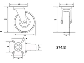 KÓŁKO SKRĘTNE POLIAMIDOWE 125MM VOREL 87433
