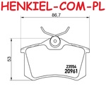 KLOCKI HAMULCOWE ATE 13.0460-2820.2   AUDI CITROEN FIAT FORD LANCIA PEUGEOT RENAULT SEAT SKODA VW -- TYŁ