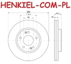 Tarcze hamulcowe wentylowane MIKODA 1122 + KLOCKI SAMKO 5SP1415 - KIA CARENS III (UN) - OŚ PRZEDNIA