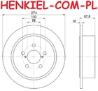 Tarcze hamulcowe pełne MIKODA 2134 + KLOCKI TRW GDB3223 - SUBARU LEGACY IV (BL) LEGACY IV Kombi (BP) OUTBACK (BL, BP) - OŚ TYLNA