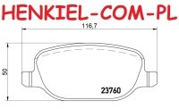 Klocki hamulcowe MIKODA 70371 - ALFA ROMEO 159 (939_) BRERA (939_) SPIDER (939_) - OŚ TYLNA