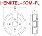 Bęben hamulcowy z piastą MIKODA 9130 - CITROEN C2 (JM_) C2 ENTERPRISE (JG_) C3 I (FC_, FN_) C3 Pluriel (HB_) PEUGEOT 1007 (KM_) 206 (2A/C) 206 SW (2E/K) 206+ (2L_, 2M_) - OŚ TYLNA