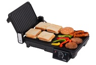 GRILL OPIEKACZ ELEKTRYCZNY STOŁOWY ROZKŁADANY Z REGULACJĄ  2w1 2000W LUND 67455