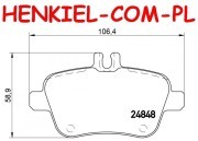 Tarcze hamulcowe pełne MIKODA 1486 + KLOCKI BREMBO P50091 - MERCEDES KLASA A (W176) KLASA B (W246, W242) CLA Coupe (C117) - OŚ TYLNA