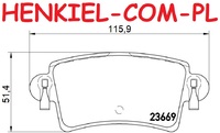 Klocki hamulcowe MIKODA 71740 - NISSAN INTERSTAR (X70) OPEL MOVANO A (X70) RENAULT MASTER II (JD, FD, ED/HD/UD) - OŚ TYLNA