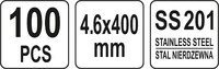 OPASKI ZACISKOWE METALOWE ZE STALI NIERDZEWNEJ 4,6 x 400 mm 100 szt. YATO YT-70565