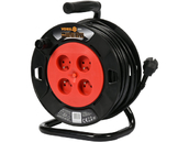 PRZEDŁUŻACZ BĘBNOWY, 4 GNIAZDA, METALOWY STELAŻ 3X1,5MM2, 50M VOREL 82685