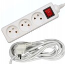 PRZEDŁUŻACZ ELEKTRYCZNY, BIAŁY 3 GNIAZDA Z UZIEMIENIEM, 3 M Z WYŁĄCZNIKIEM VOREL 72528 