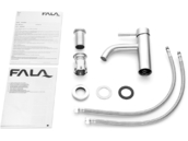 BATERIA UMYWALKOWA STOJĄCA KRAN STEELY 1 SREBRNA INOX FALA 75801
