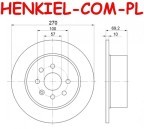 Tarcza hamulcowa pełna MIKODA 1622 GT malowana, nacinana, wiercona, kolor: czarny - OPEL VECTRA B  - OŚ TYLNA