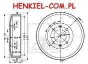 Bęben hamulcowy MIKODA 9122  - tył