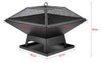 PALENISKO OGRODOWE Z POKRYWĄ STALOWE OGNISKO GRILL 45x45cm LUND 99715