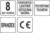 RĘKAWICE RĘKAWICZKI ROBOCZE OCHRONNE WZMACNIANE RZEP roz. 8 YATO YT-746628