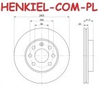 Tarcza hamulcowa wentylowana MIKODA 1625 - OPEL CORSA C (X01) - OŚ PRZEDNIA