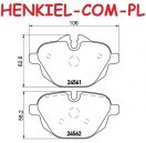 Klocki hamulcowe MIKODA 70472 - BMW  5 (F10) 5 Touring (F11) X3 (F25) X4 (F26) - OŚ TYLNA