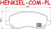 Klocki hamulcowe BREMBO P54030 - CHRYSLER SEBRING (JS) CITROËN C4 AIRCROSS DODGE AVENGER CALIBER JEEP COMPASS (MK49) PATRIOT (MK74) MITSUBISHI ASX (GA_W_) LANCER VIII (CY_A, CZ_A) LANCER VIII Sportback (CX_A) PEUGEOT 4008 - OŚ PRZEDNIA