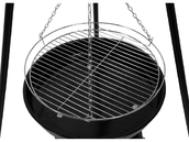 GRILL WISZĄCY NA TRÓJNOGU CHROMOWANY RUSZT ROŻEN 46CM LUND 99903 