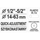 SZYBKONASTAWNY OBCINAK DO RUR PVC PEX MIEDŹ ALUMINIUM YATO YT-2234