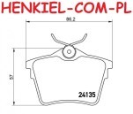 Klocki hamulcowe SAMKO 5SP1195 - CITROEN C5 III (RD_) C5 III Break (RW_) PEUGEOT 407 (6D_) 407 Coupe (6C_) 407 SW (6E_) 607 (9D, 9U) - OŚ TYLNA