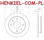 Tarcza hamulcowa pełna MIKODA 0917 - HYUNDAI ATOS (MX) - OS PRZEDNIA