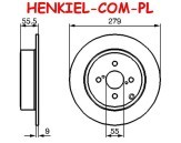 Tarcze hamulcowe pełne MIKODA 2234 + KLOCKI MIKODA 72235 - TOYOTA COROLLA (E12) - OŚ TYLNA