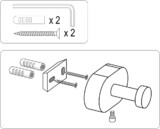 HACZYK POJEDYNCZY OVAL UCHWYT ŚCIENNY CHROM FALA 69300