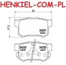 Klocki hamulcowe MIKODA 70845 - HONDA ACCORD VIII (CU) ACCORD VIII Kombi (CW) CR-V II (RD_) - OŚ TYLNA