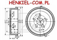 Bęben hamulcowy MIKODA 9404  - TOYOTA CARINA E T19 - OŚ TYLNA