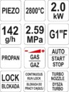 PALNIK GAZOWY TURBO MAPP/PROPAN PIEZO YATO YT-36715