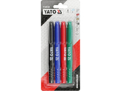 MARKERY TECHNICZNE 4SZT CZARNY-ZIELONY-NIEBIESKI-CZERWONY YATO YT-69304 